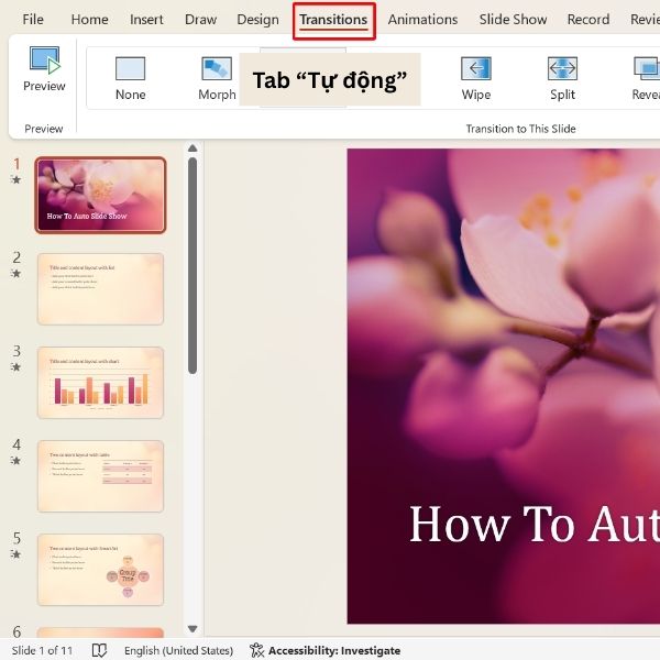 Cách trình chiếu Slide tự động đơn giản thực hiện